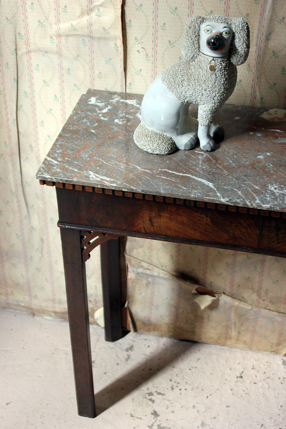A George III Chippendale Design Mahogany & Marble Side Table c.1780