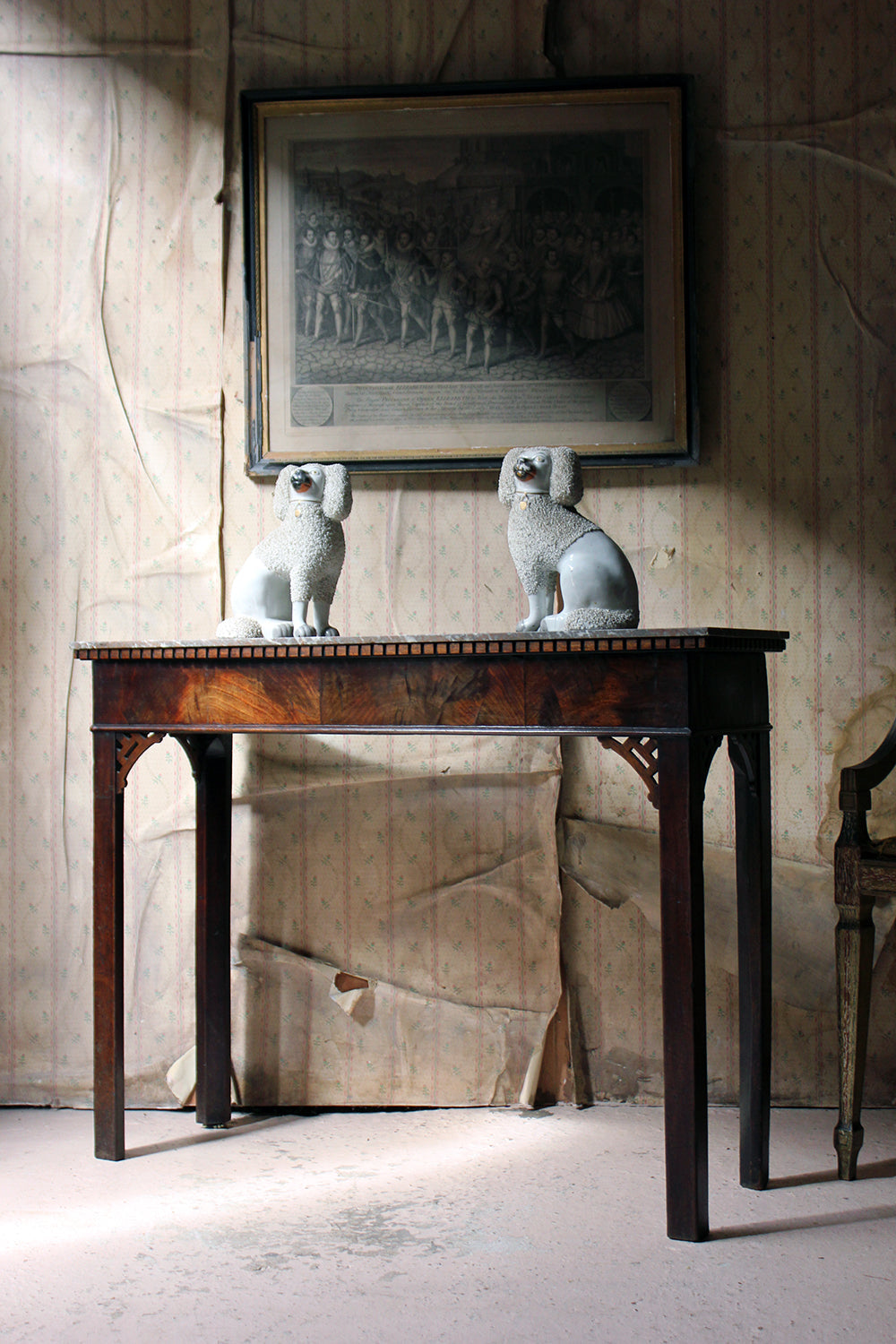 A George III Chippendale Design Mahogany & Marble Side Table c.1780