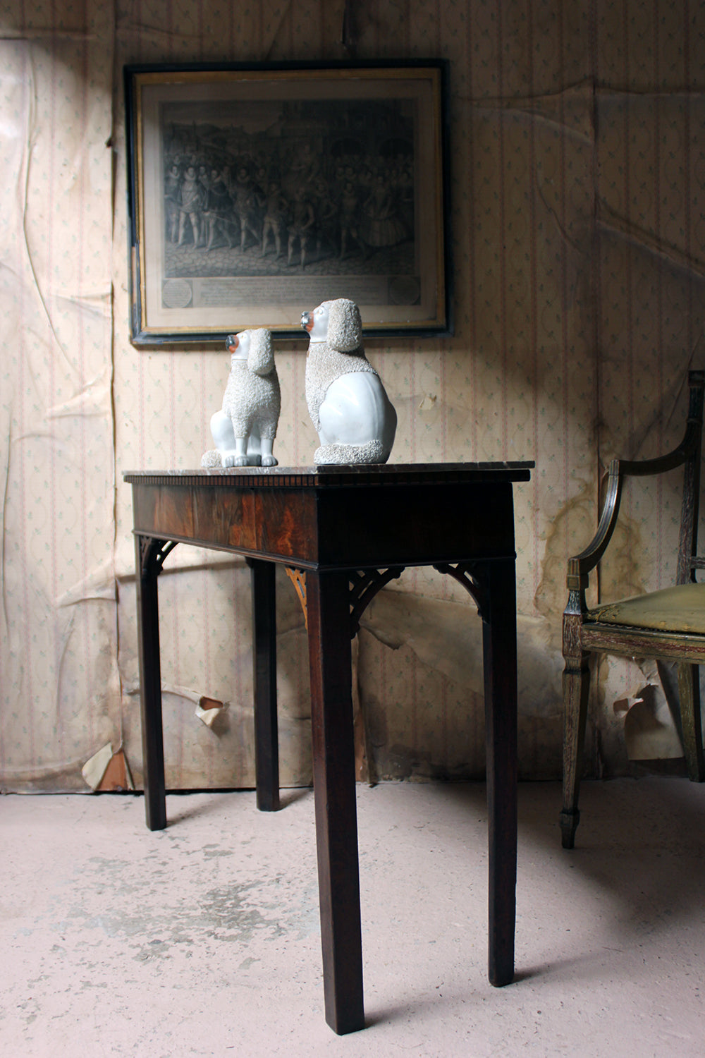 A George III Chippendale Design Mahogany & Marble Side Table c.1780