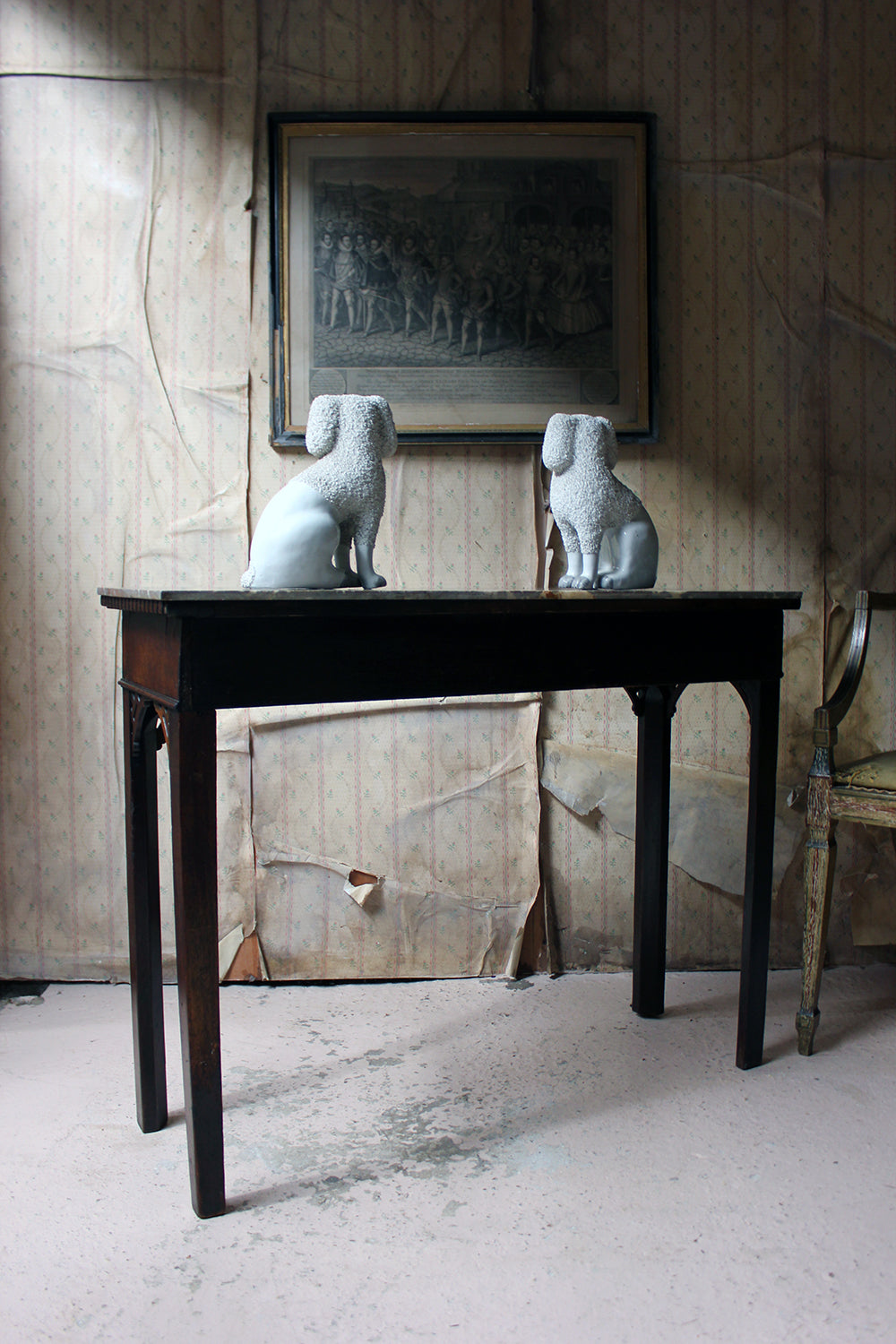 A George III Chippendale Design Mahogany & Marble Side Table c.1780
