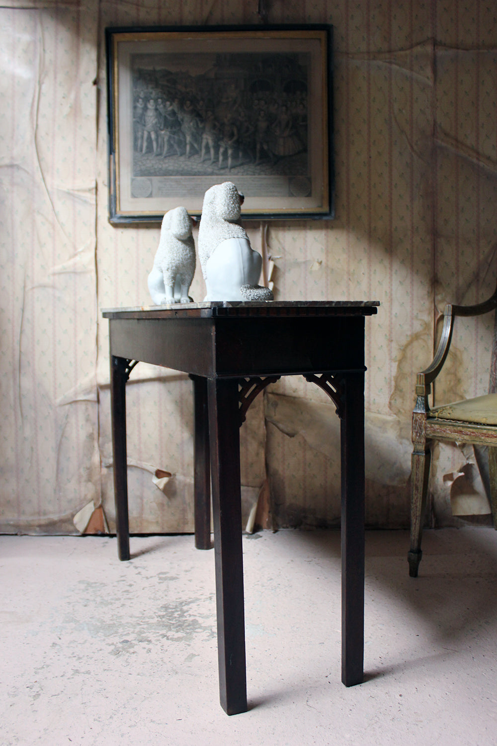 A George III Chippendale Design Mahogany & Marble Side Table c.1780