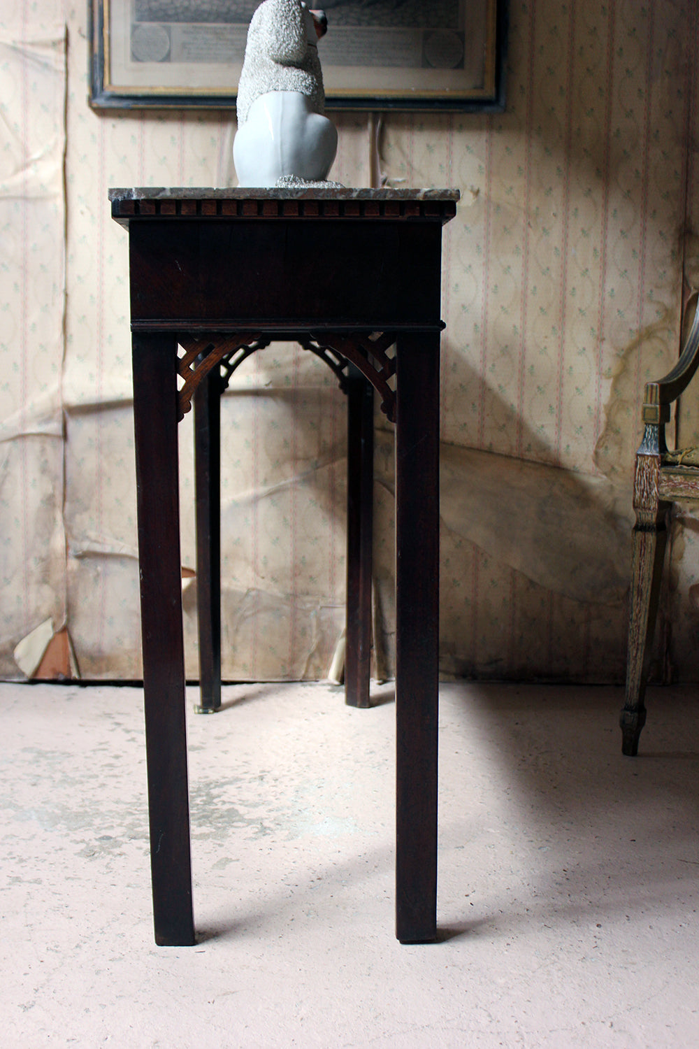 A George III Chippendale Design Mahogany & Marble Side Table c.1780