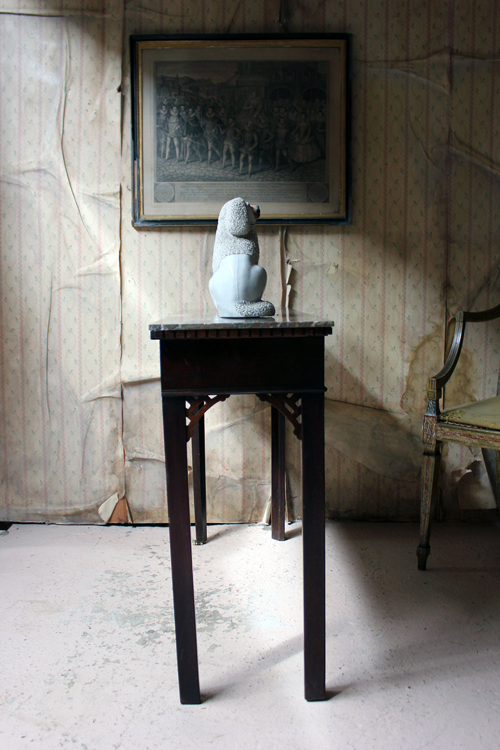 A George III Chippendale Design Mahogany & Marble Side Table c.1780