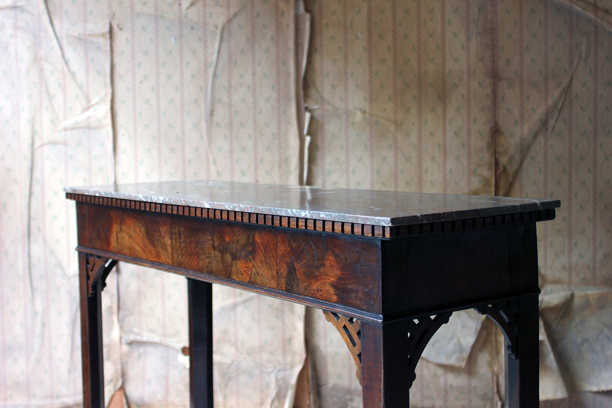 A George III Chippendale Design Mahogany & Marble Side Table c.1780