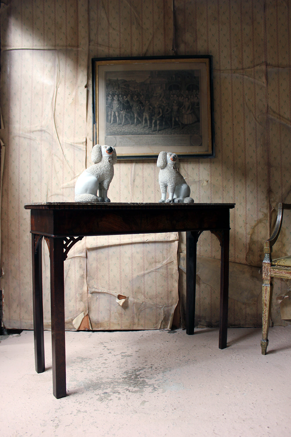 A George III Chippendale Design Mahogany & Marble Side Table c.1780