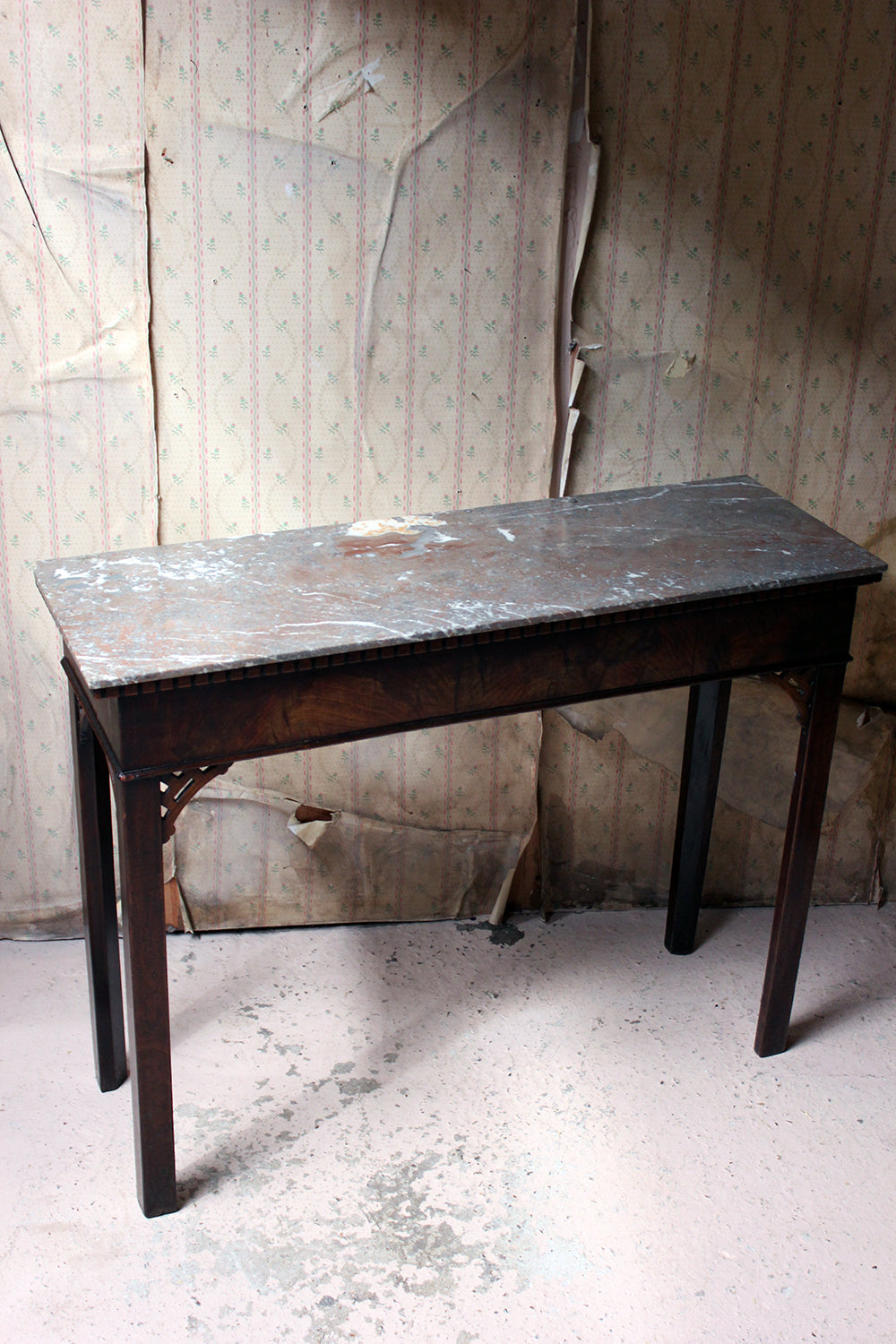 A George III Chippendale Design Mahogany & Marble Side Table c.1780