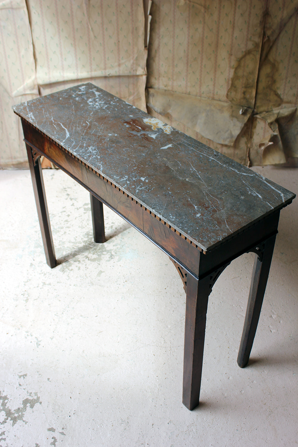 A George III Chippendale Design Mahogany & Marble Side Table c.1780