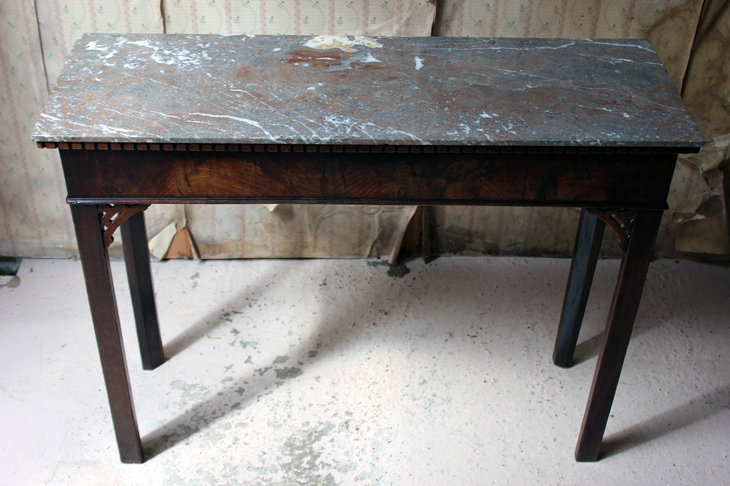 A George III Chippendale Design Mahogany & Marble Side Table c.1780