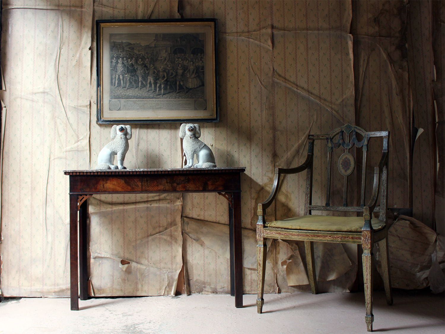 A George III Chippendale Design Mahogany & Marble Side Table c.1780
