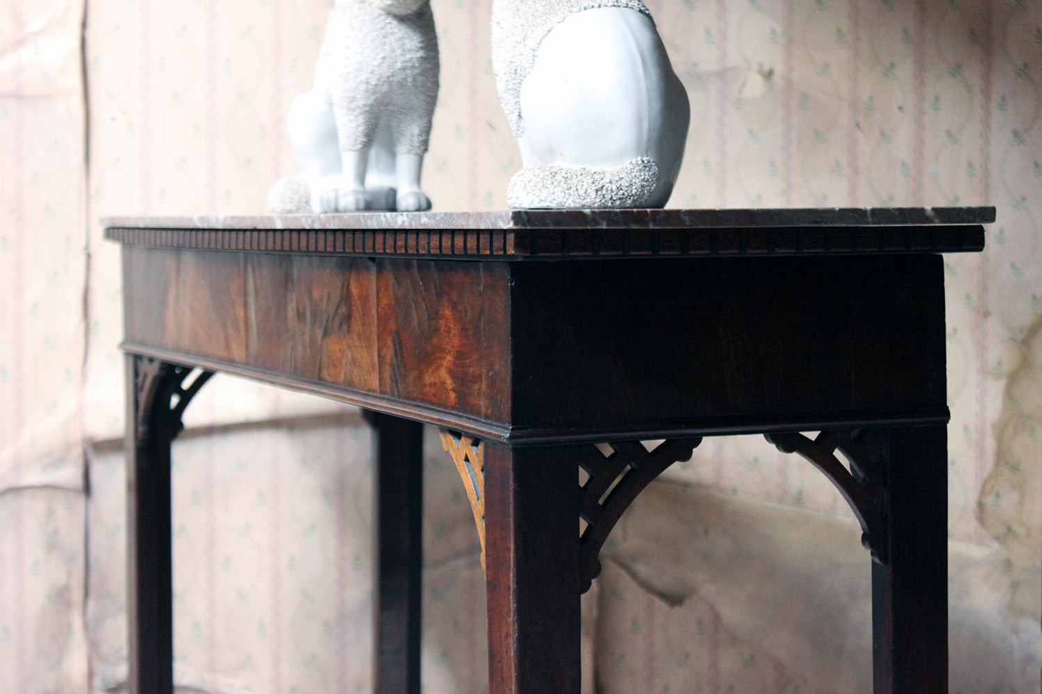 A George III Chippendale Design Mahogany & Marble Side Table c.1780