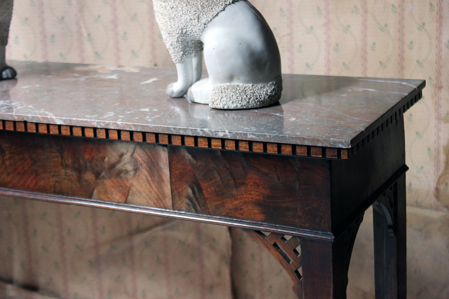 A George III Chippendale Design Mahogany & Marble Side Table c.1780