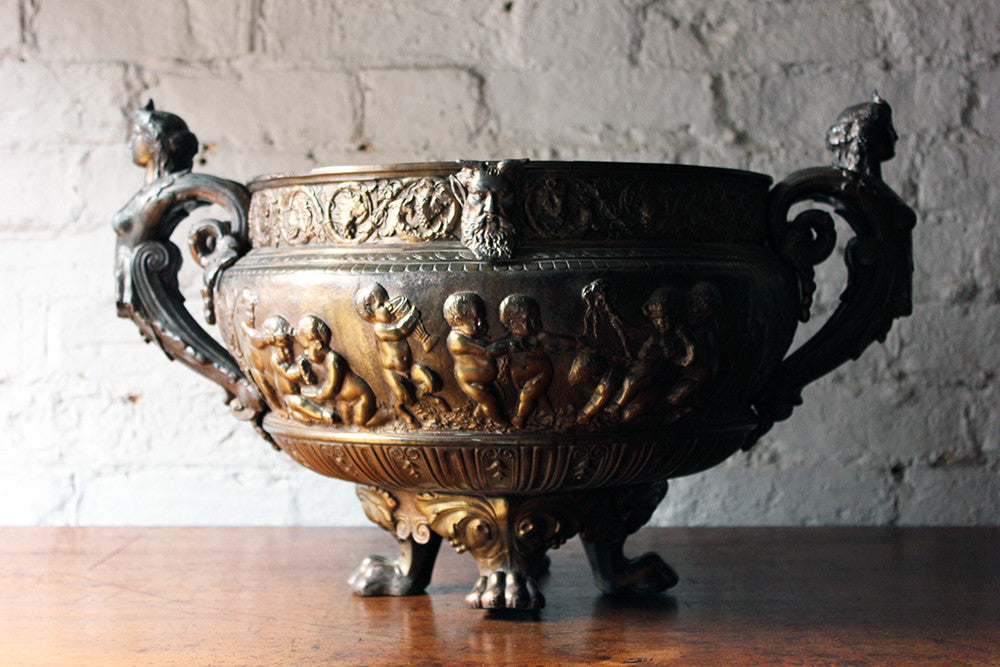 A Good French Gilt Metal Renaissance Revival Wine Cistern c.1870