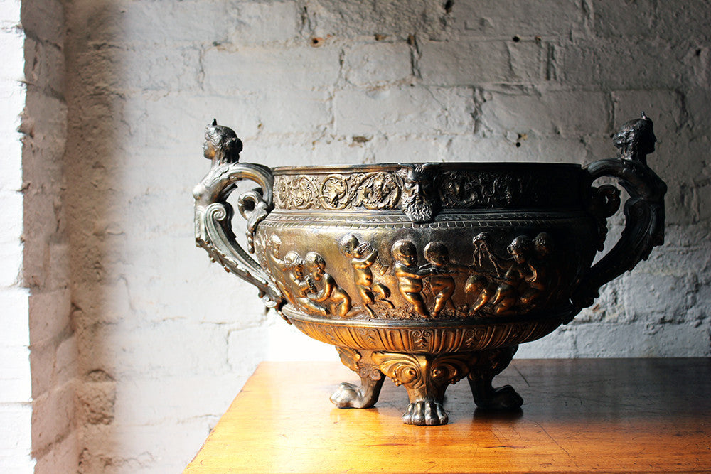 A Good French Gilt Metal Renaissance Revival Wine Cistern c.1870