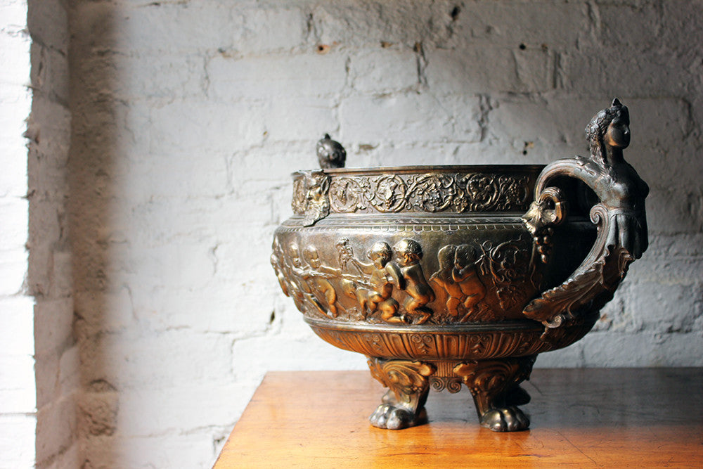 A Good French Gilt Metal Renaissance Revival Wine Cistern c.1870