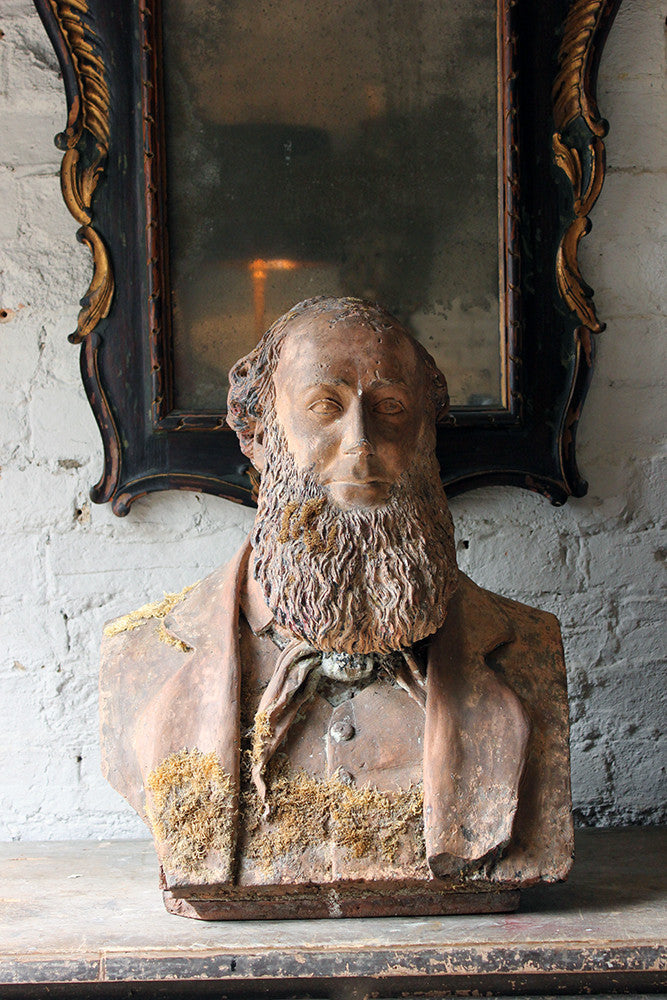 A Decorative Mid-Victorian Terracotta Bust of a Bearded Gentleman Signed 'A.COKE 1871'