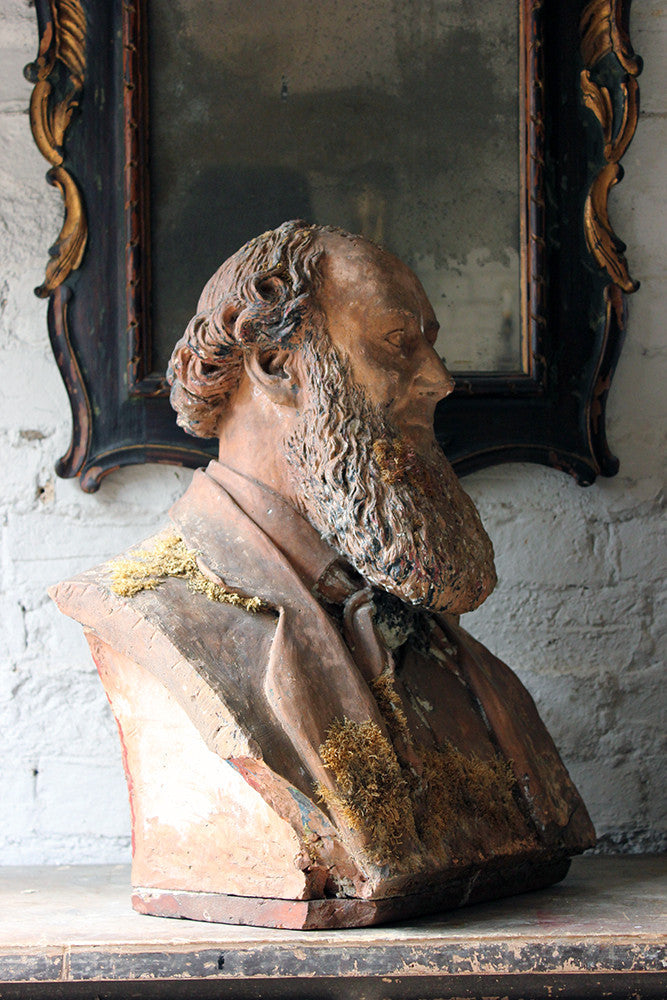 A Decorative Mid-Victorian Terracotta Bust of a Bearded Gentleman Signed 'A.COKE 1871'