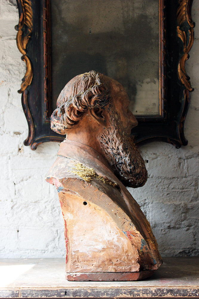 A Decorative Mid-Victorian Terracotta Bust of a Bearded Gentleman Signed 'A.COKE 1871'