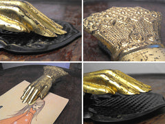 A Delightful Victorian Gilt Brass Letter Clip in the Form of a Ladies' Hand & Cuff