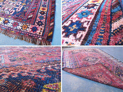 A Beautifully Worn Semi Old Persian Shiraz Rug 242cm x 140cm