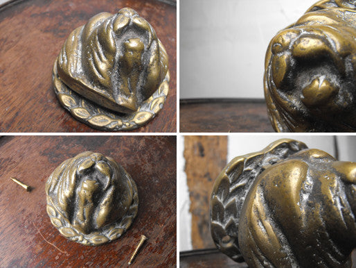 A Charming Edwardian Brass Doorknocker in the form of an Old English Sheepdog
