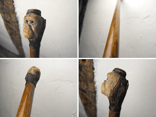 A Charming Novelty Victorian Walking Stick in The Form of a Monkey's Head