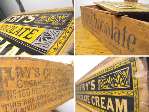 A Decorative Antique Pine J. S. Fry & Sons Chocolate Cream Display Counter Box