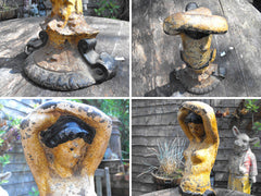 A Beautiful Painted Cast Iron Figural Door Stop of a Scantily Dressed Lady