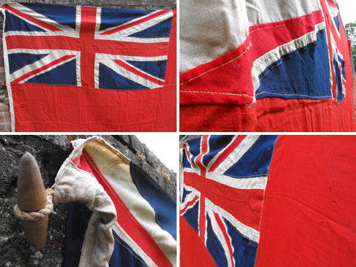 A Gigantic British Vintage Royal Navy Red Ensign Flag