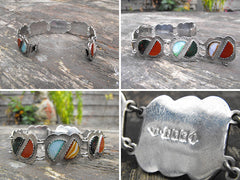 A Fine Mid 20thC Scottish Silver & Agate Hardstone Bracelet, Hallmarked for The Ward Brothers, Glasgow 1957
