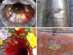 A Fine Early 20thC Hand Painted Petalled Edison Phonograph Sound Horn by The Tea Tray Company