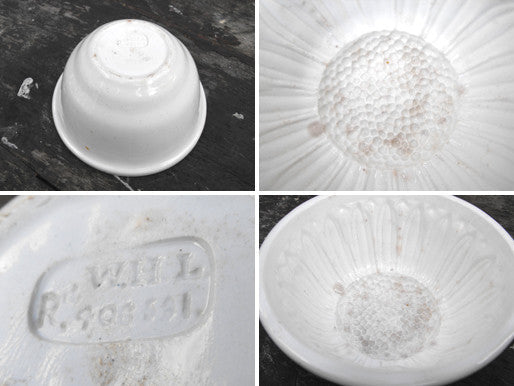 A 1903 Registered W.H.L. Ceramic Jelly Mould in the Form of a Sunflower