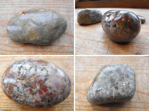 A Fine Group of Three Polished Jurassic Period Globular Geological Dinosaur Coprolites
