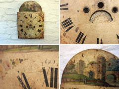 A Decorative 19thC Grandfather Clock Painted Dial