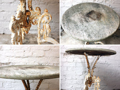 A Cracking 19thC White Painted Cast Iron & Pine Table