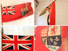 A Good British Empire Early 20thC Canadian Red Ensign Flag Mounted on a Pole