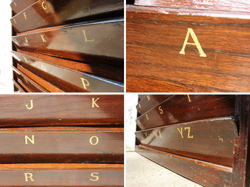 A Fine c.1900 Oak & Gilt Painted Correspondence Rack