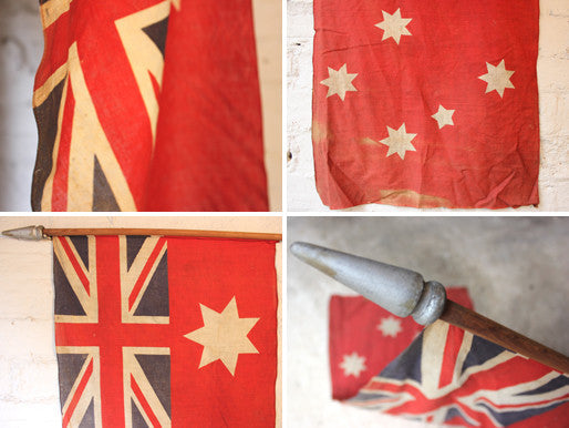 A Good British Empire Australian Red Ensign Flag Mounted on a Pole