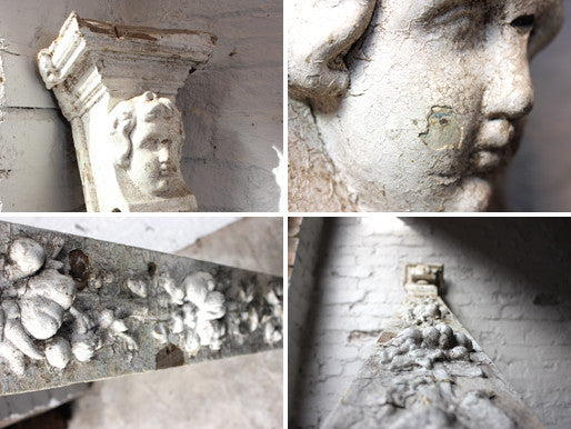 A Beautiful Carved & Painted Georgian Gesso & Pine Architectural Fireplace Surround Pilaster