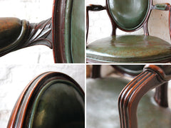 A Fantastic George III Country House Mahogany & Leather Elbow Chair c.1810