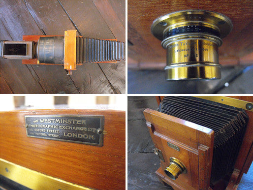 The Westminster Enlarger'; by Taylor, Taylor and Hobson TT & H Ltd, London: in Mahogany, Gilt metal & Tole with Conforming Lens by Cooke. No. 1152.