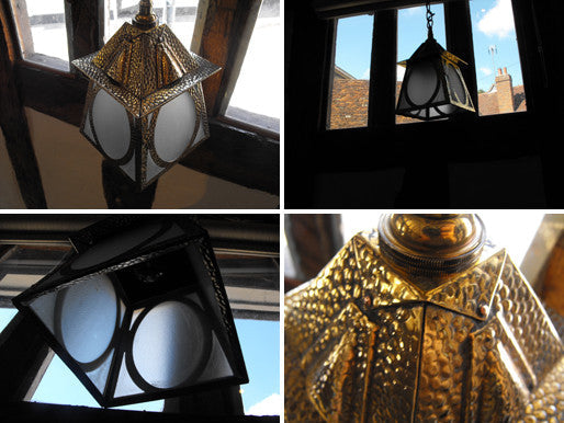 A Brass Arts and Crafts Hall Lantern