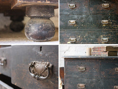 A Compact c.1900 Black Painted Pine Chest of Drawers