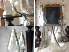 A Fantastic Pair of Very Large 19thC Clear Glass Apothecary Shop Jars