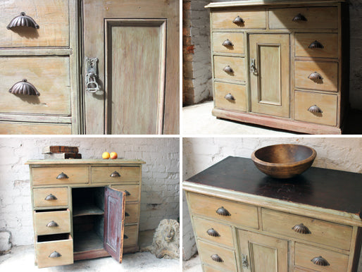 A Good Victorian Painted & Stained Pine Side Cupboard c.1880