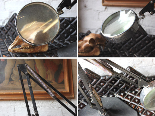 A Good c.1935 Art Deco Anglepoise Style Table Magnifier by N&B Ltd, England