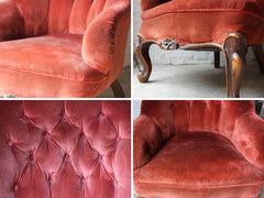 A Comfortable Victorian Walnut Button Back Tub Armchair c.1860
