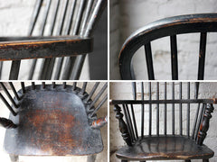 A Good Black Painted Stick-Back Windsor Armchair c.1820