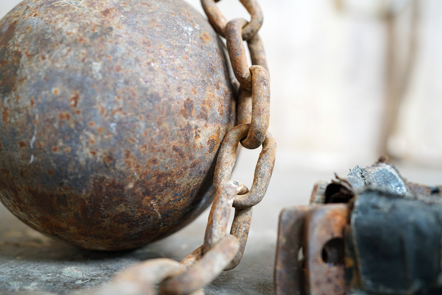 A c.1900 Convicts Iron Ball & Chain with Ankle Shackle