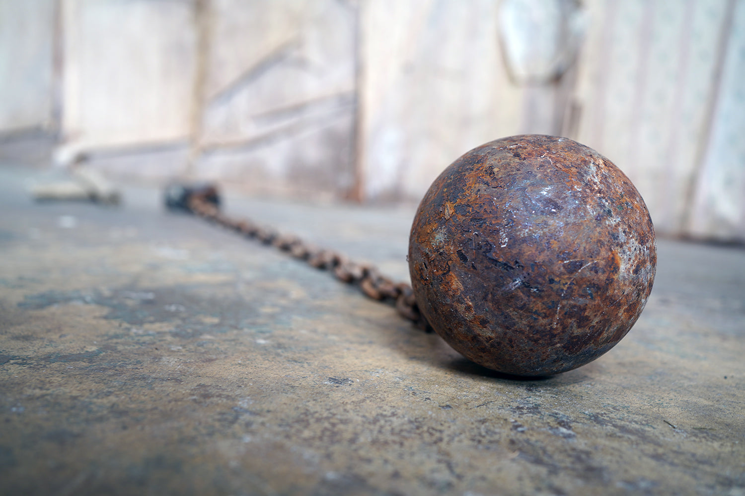 A c.1900 Convicts Iron Ball & Chain with Ankle Shackle
