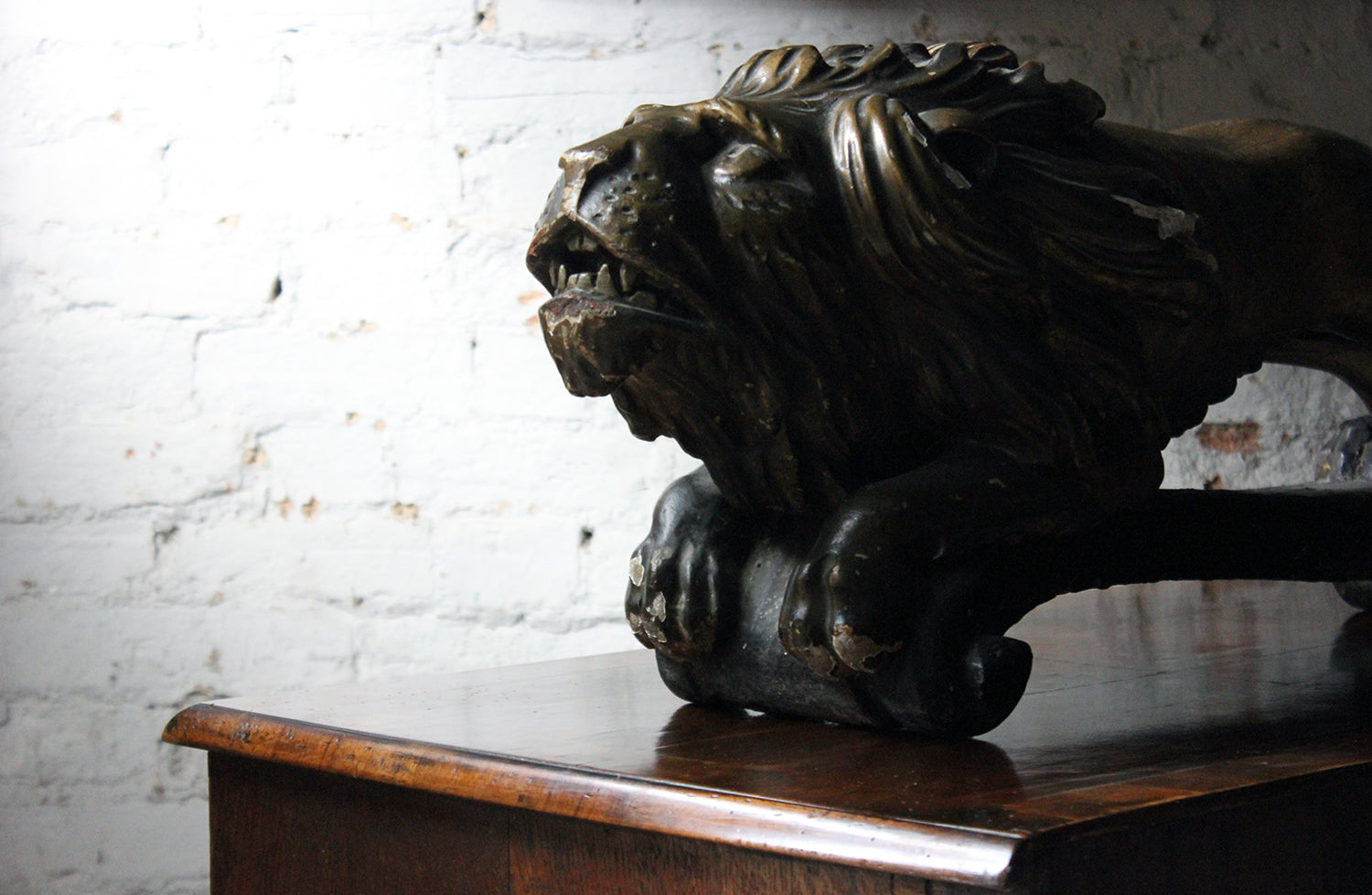 A c.1800 Carved Wood, Gesso & Parcel Gilt Heraldic Lion; The Cooper Penrose Estate, Ireland